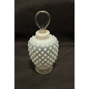 Vintage Fenton Opalescent Hobnail Glass Perfume Bottle with Stopper